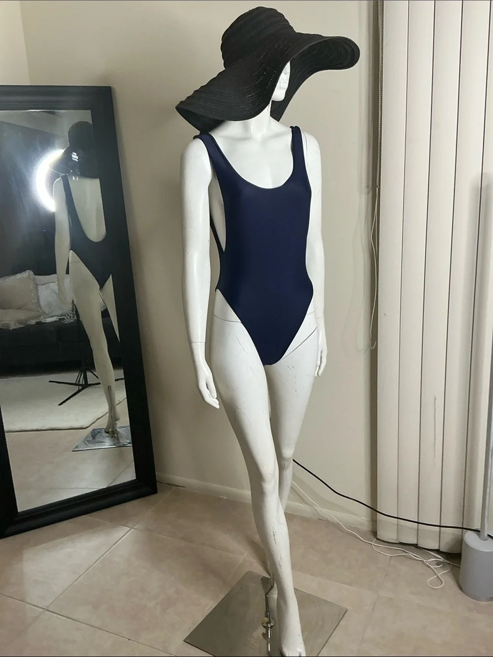 Women’s Navy Scoop-Back One-Piece Swimsuit